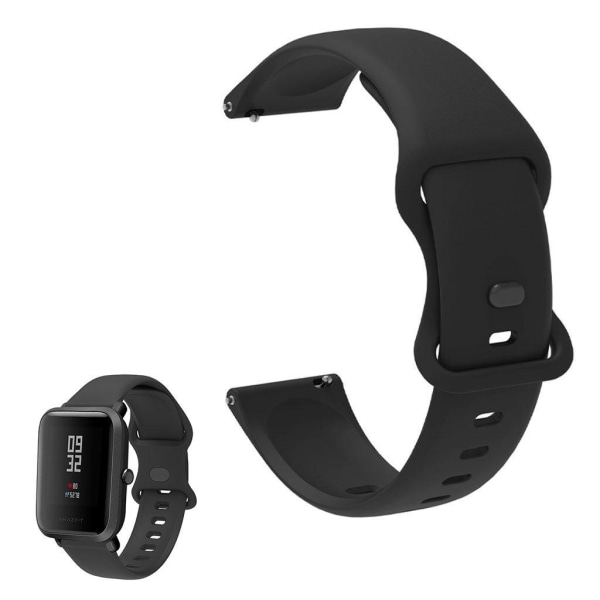 20mm Universal comfortable silicone watch strap - Black Black