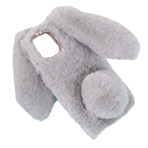 Fluffy Rabbit iPhone 12 Pro Max skal - Silver/Grå Silvergrå