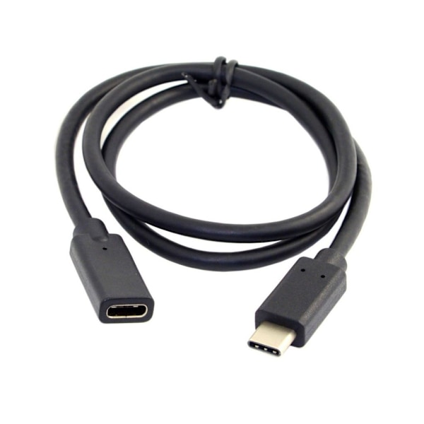 Universel USB-C USB 3.1 Type C hanstik til hunstik forlænger data kabel Black