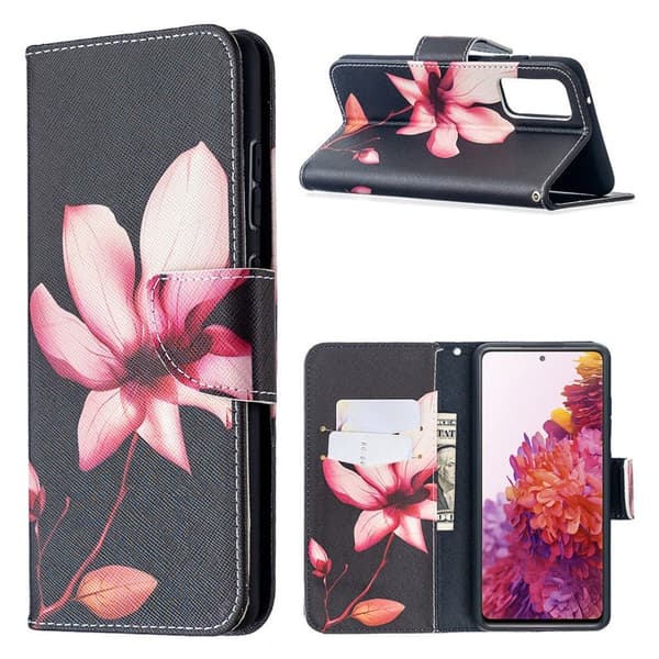 Wonderland Samsung Galaxy S20 FE 5G / S20 Fe Flippetui - Rosa Blomst Pink