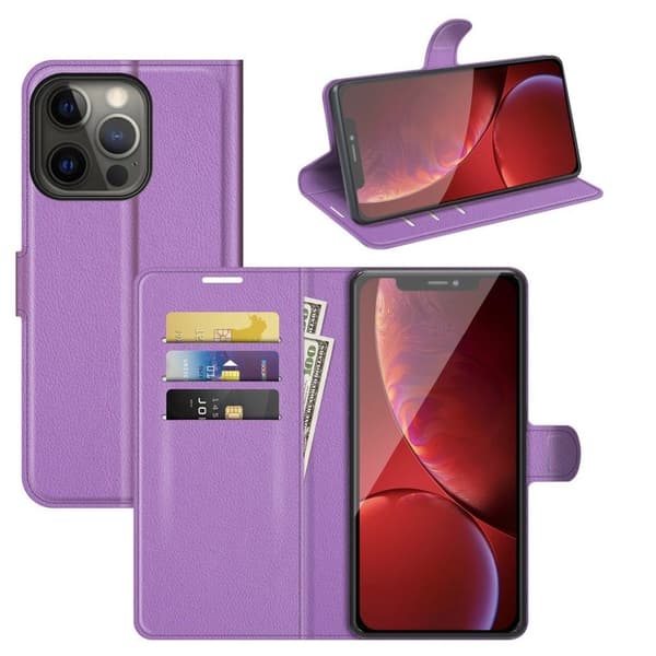 Classic iPhone 13 Pro flip etui - Lilla Purple