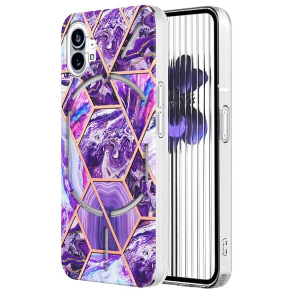 Marble Nothing Phone (1) Etui - Mørklilla Purple