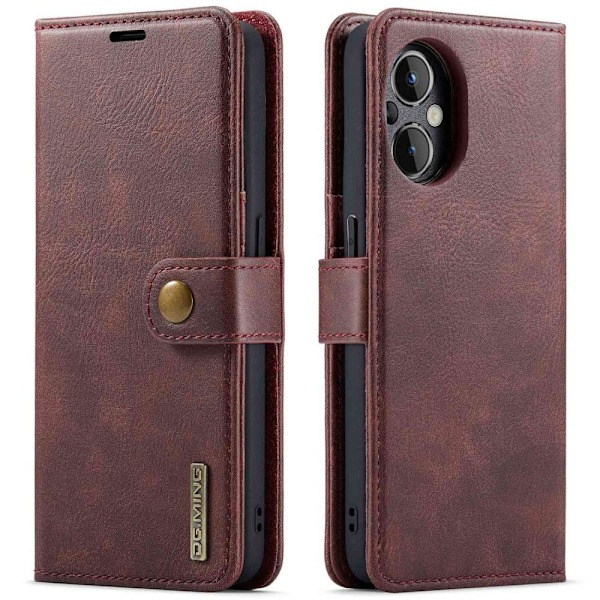DG.Ming OnePlus Nord N20 5G 2-in-1 Lompakko Suojakotelo - Punainen Red