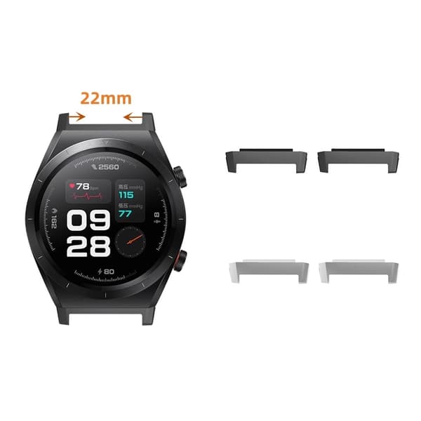 1 par armbandskontakt Xiaomi Watch H1 metalladapter (innerlängd: 22 mm) - Silver Silvergrå