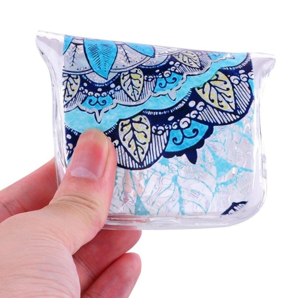 iPhone Xs Max 3D diamond texture gel case - Unique Flower Blå