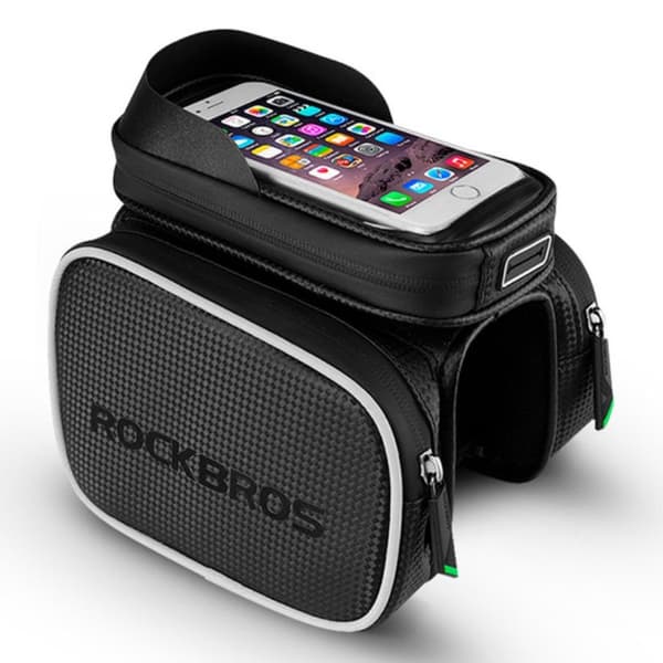 ROCKBROS cykeltaske til overrøret med touch screen-vindue til 6,2" smartphone - Satellit Black