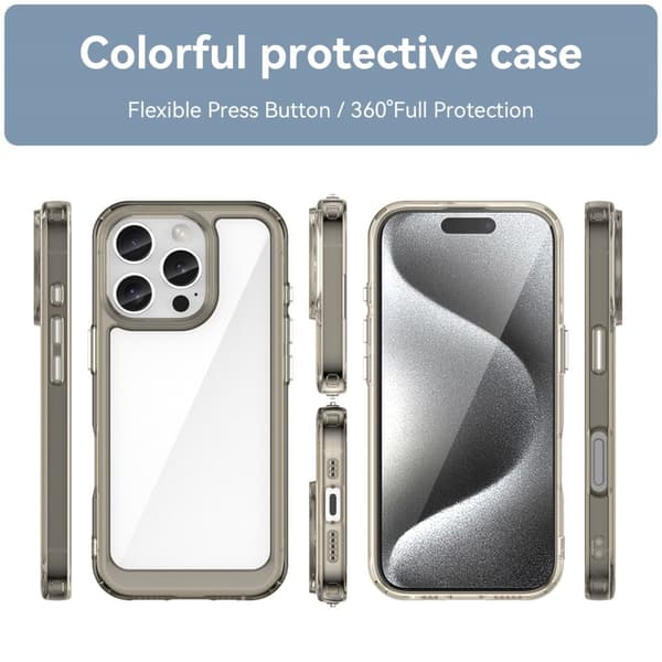 Blødt og mat iPhone 16 Pro cover - Gennemsigtig Grå Silver grey