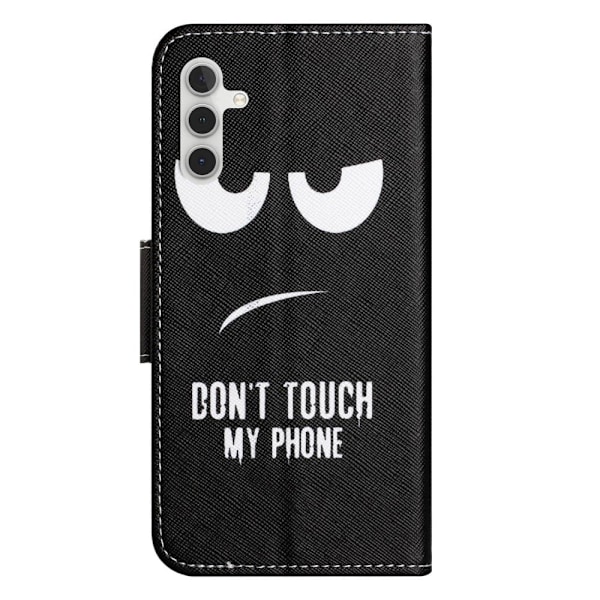 Wonderland Samsung Galaxy A14 Flip Etui - Don't Touch My Phone Black