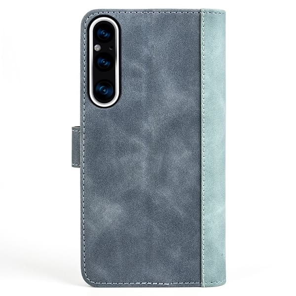 Tofarget lærdeksel for Sony Xperia 1 V - Blå Blue