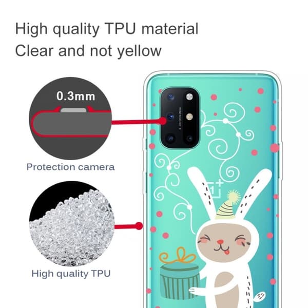 Fluffy Rabbit OnePlus 8T skal - Vit Vit