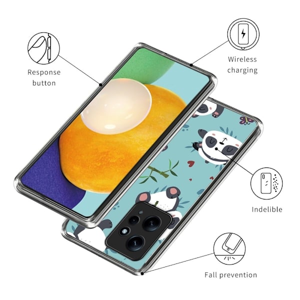 Deco Xiaomi Redmi Note 12 deksel - Søte Pandaer Blue