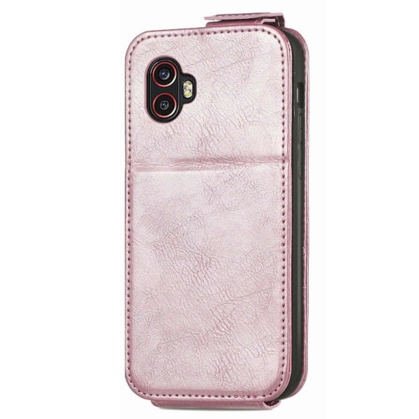 Vertical Flip Phone Suojakotelo With Zipper For Samsung Galaxy X Pink