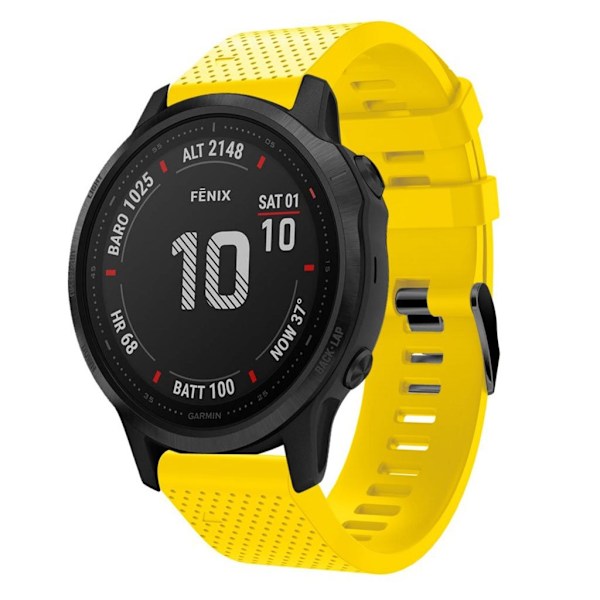 Garmin Fenix 6S klockarmband i silikon - Gul Gul