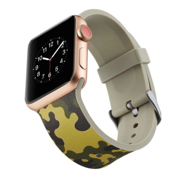 Apple Watch Series 4 44mm klockband av silikon - Grön Kamouflage Grön