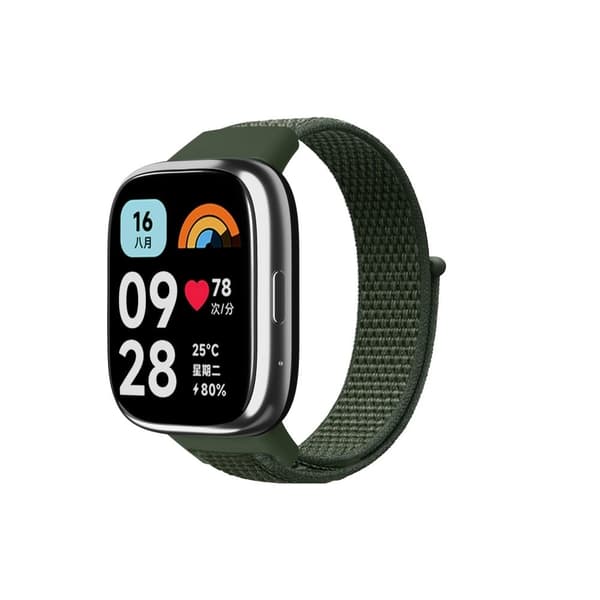 Xiaomi Redmi Watch 3 Lite / Watch 3 Active Nylon Watch Strap Loop Fastener Replacement Band - Militærgrøn Green