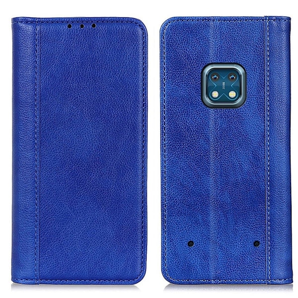Äkta läder Nokia XR20 fodral med magnetisk stängning Blå