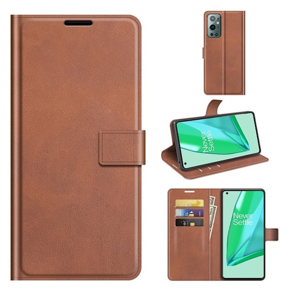 Wallet-style Læder Etui til Oneplus 9 Pro - Brun Brown