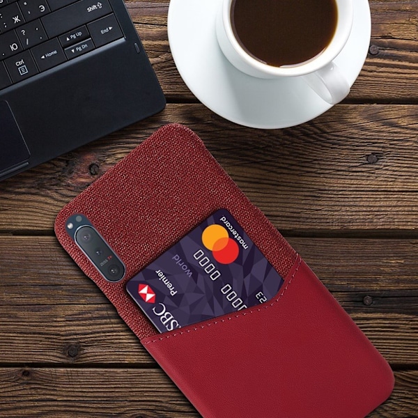 Bofink Sony Xperia 5 II korttikotelo - Punainen Red