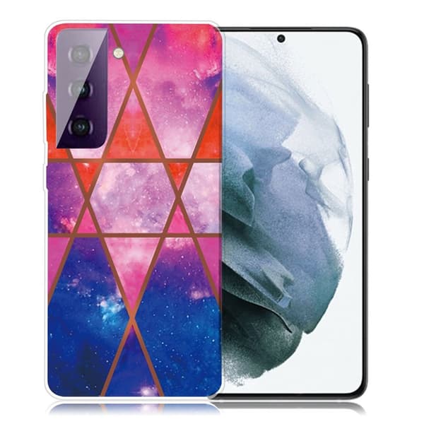 Marble Samsung Galaxy S21 Plus Etui - Rose / Oransje / Blå Multicolor