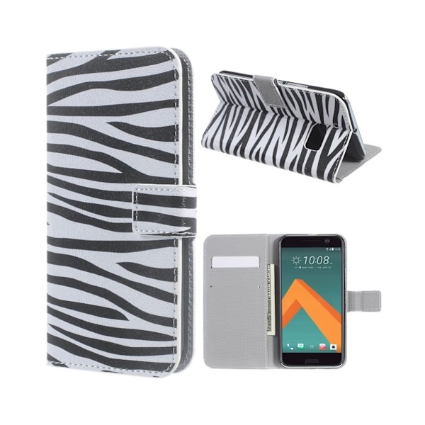 Moberg HTC 10 Läderfodral - Zebra Ränder multifärg