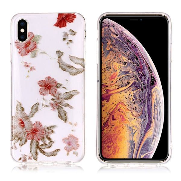 iPhone 9 Plus mobilskal silikon glittrande tryckmönster - Vacker blomma multifärg