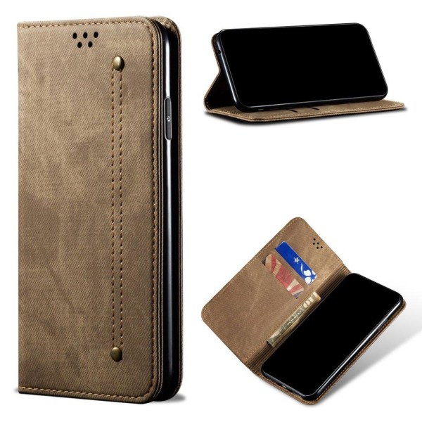 Jeans Samsung Galaxy S21 Plus flip etui - khaki Beige