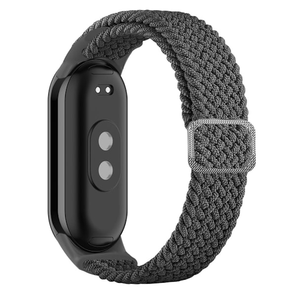 Xiaomi Smart Band 8 elastisk nylonflätad stilrem - Grå Silvergrå