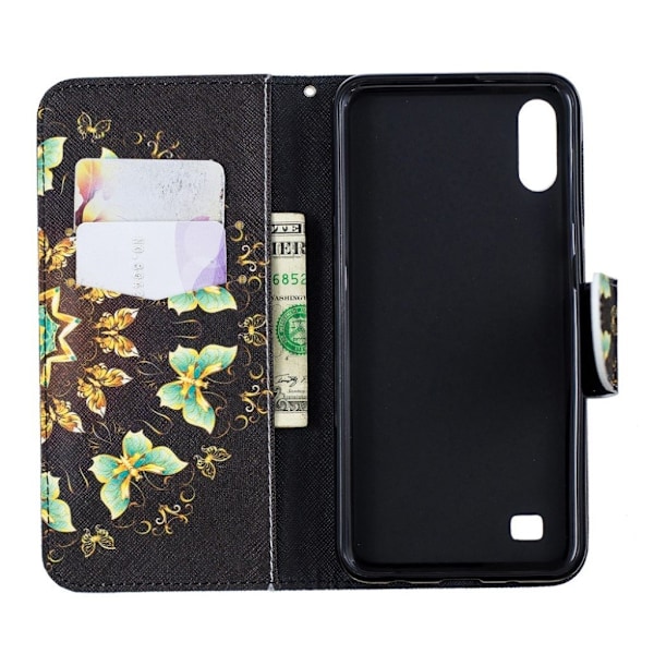 Wonderland Samsung Galaxy A10 flip kotelot - Värilliset perhoset Multicolor