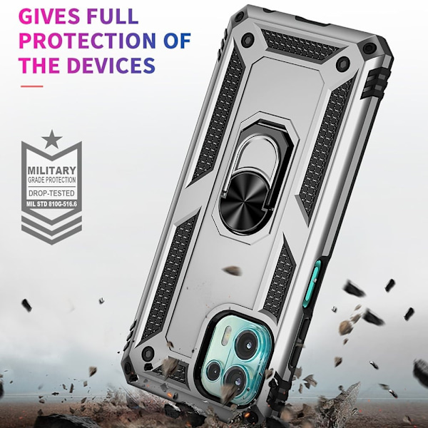 Ring Guard - Motorola Edge 20 Lite - Hopea Silver grey