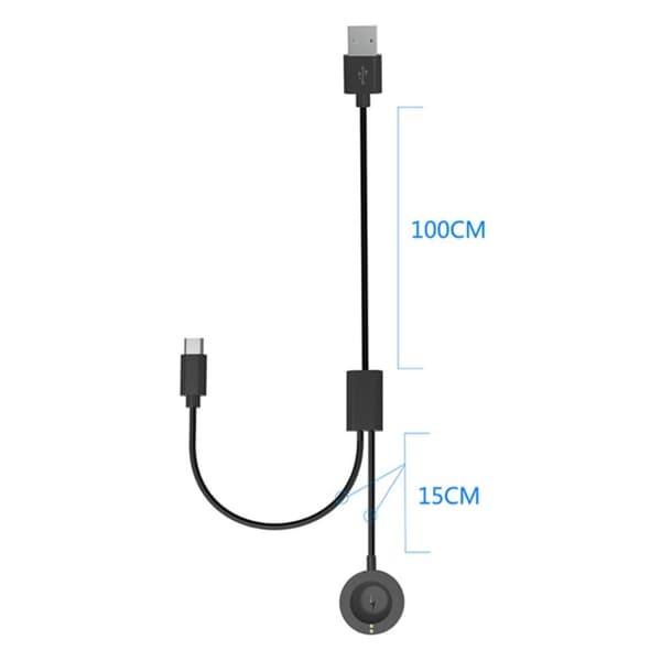 120 cm ladekabeladapter for Fossil Gen 6 / 5 / 4 Black