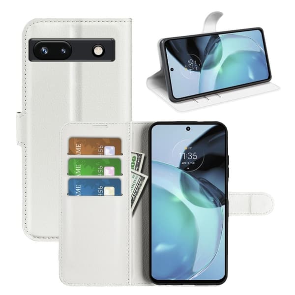 Klassisk Google Pixel 7a Flip Etui - Hvid White