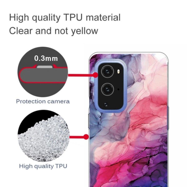 marmor OnePlus 9 Pro etui - Aqueous Vibrant mønster Multicolor