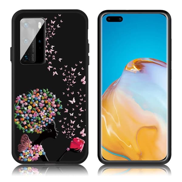 Imagine Huawei P40 Pro deksel - Blomst og sommerfugler Multicolor