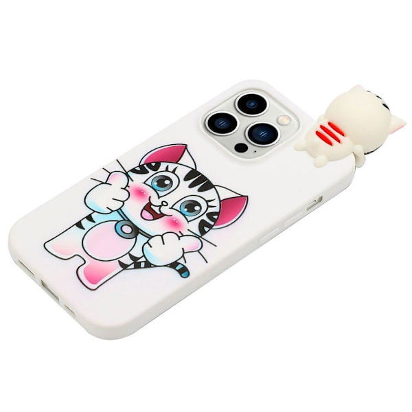 Cute 3D iPhone 14 Pro skal - Vit Vit