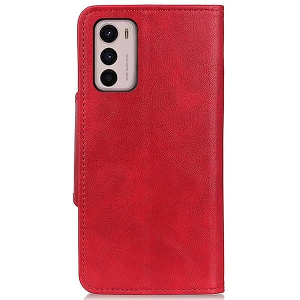 Alpha Motorola Moto G42 flip etui i lær - Rød Red
