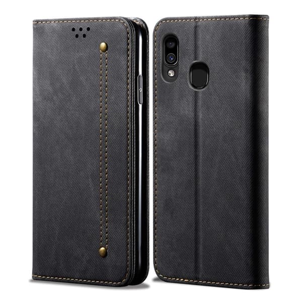 Jeans Samsung Galaxy A30 Flip Veske - Svart Black