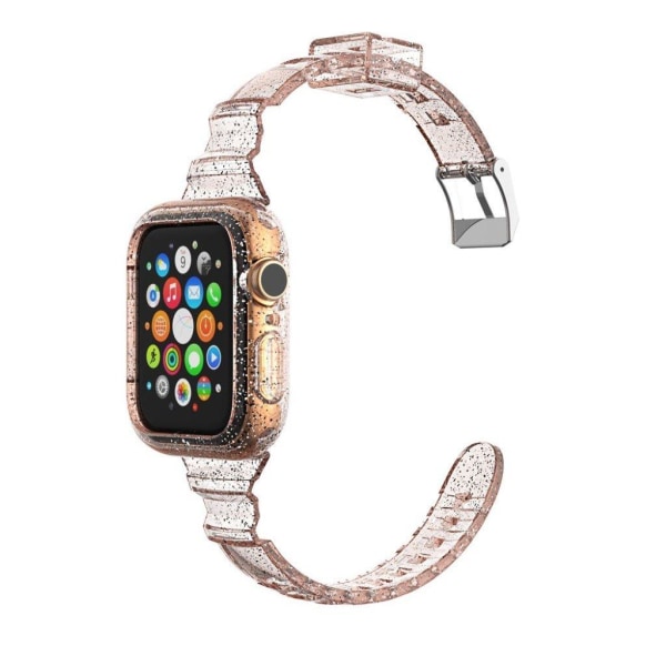 Glitter-teemainen kellonauha Apple Watch Series 6 / 5 44mm - Pinkki Pink