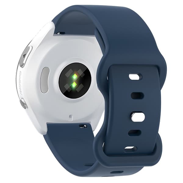 Universal 18 mm ensfarget silikonrem med sommerfuglformet spenne for smartklokke - Midnattsblå Blue