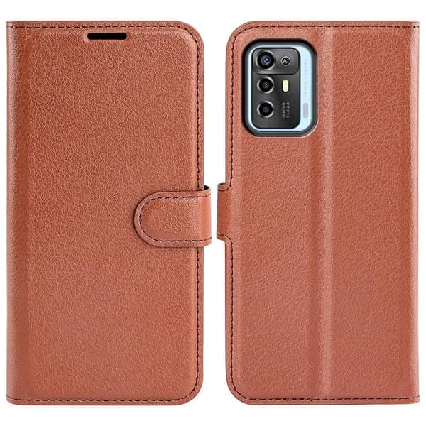 Klassisk ZTE Blade A72 Flip Etui - Brun Brown