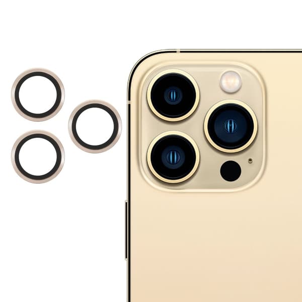 3Pcs iPhone 13 Pro / Pro Max AGC härdat glas kameralinsskydd - Guld Guld