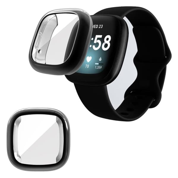 ENKAY HAT PRINCE hållbar ram för Fitbit Sense / Versa 3 - svart Blå