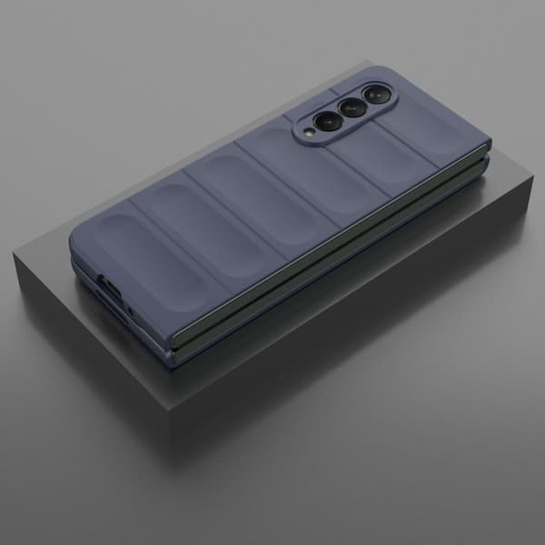 Blødt grebsformet Samsung Galaxy Z Fold3 5G cover - Mørkeblå Blue