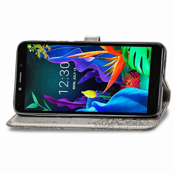Mandala läder LG K20 (2019) fodral - Silver/Grå Silvergrå