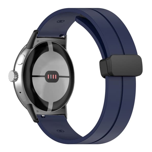 Google Pixel Watch silikone-urrem - Sort Spænde / Midnatsblå Blue