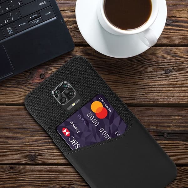 Bofink Xiaomi Redmi Note 9 Pro Max / 9 Pro / 9s Kredittkort Deksel - Svart Black