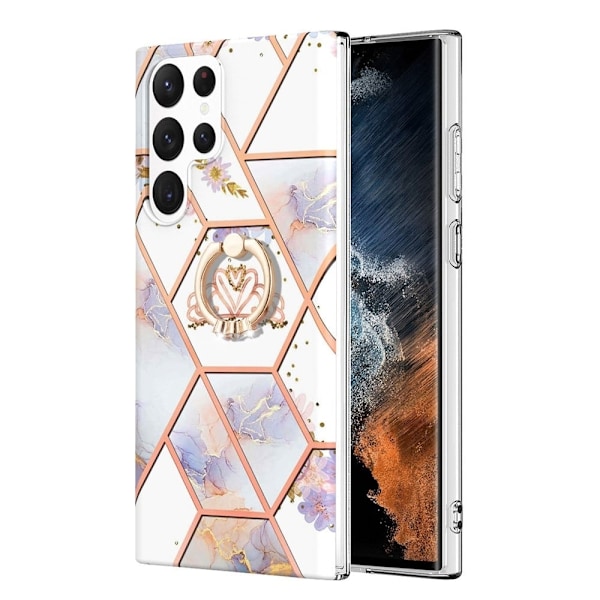 Marmormotiv Samsung Galaxy S22 Ultra skal - Krona multifärg