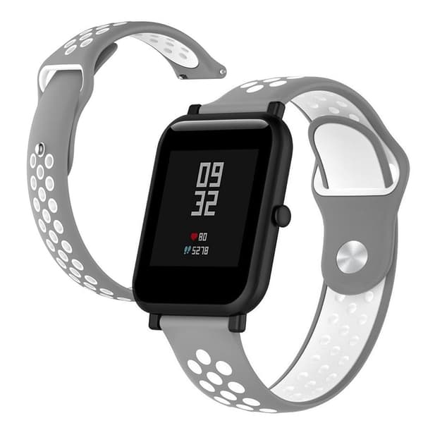 Huawei Watch / TalkBand B5 tvåfärgat klockarmband i silikon - Grå / Vit Silvergrå