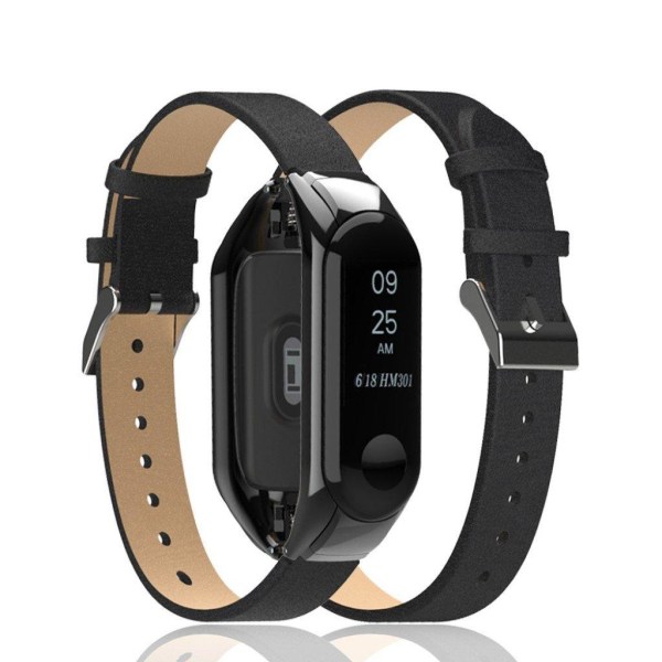 Xiaomi Mi Smart Band 4 ægte læder Urrem - Sort Black