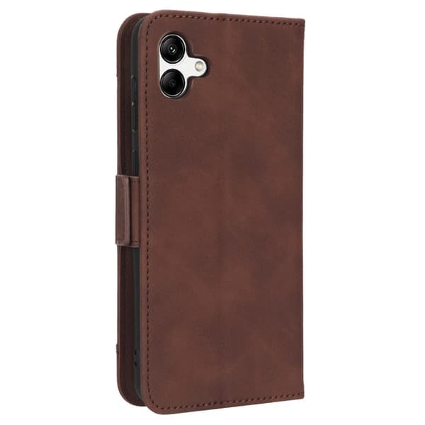 Stilfuldt Læder Etui med Pung til Samsung Galaxy A04 - Brun Brown