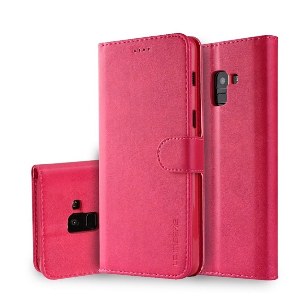LC.IMEEKE Samsung Galaxy A8 (2018) PU læder flip etui - Rose Pink